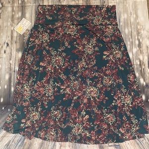 NWT A-Line LuLaRoe Azure Skirt - Size 3XL - Green and Pink Floral